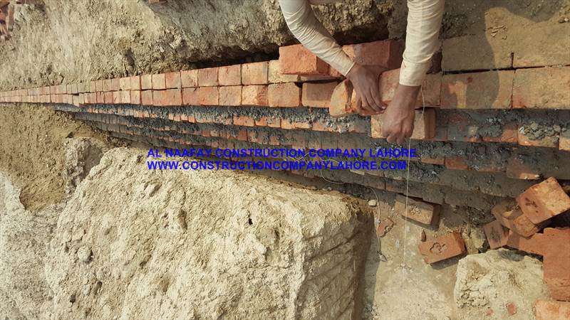 Brick work of foundation 